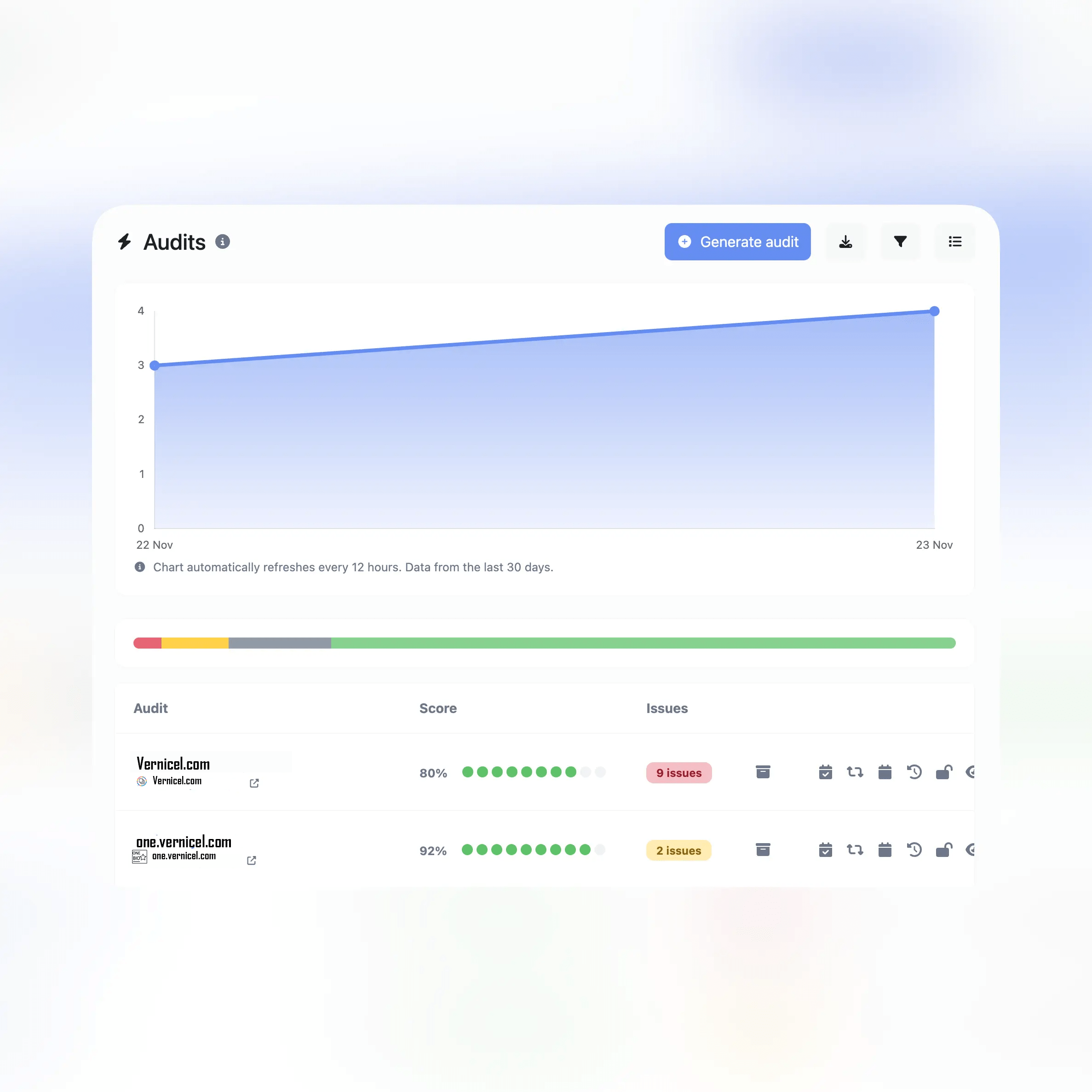 Screenshot of the public app audit page